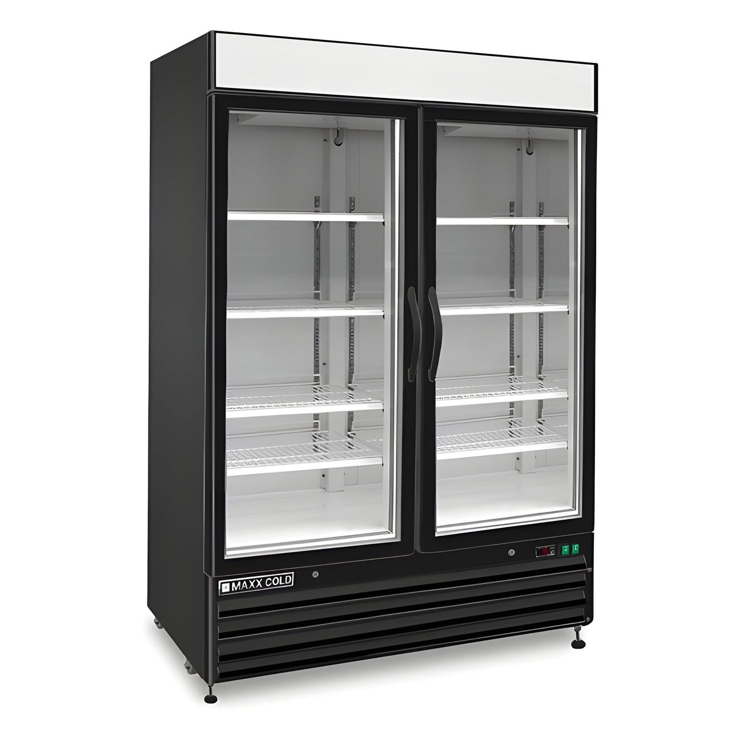 Maxx Cold Double Glass Door Merchandiser Freezer, Swing Door, 48 cu. ft., Storage Capacity, in Black - MXM2-48FBHC