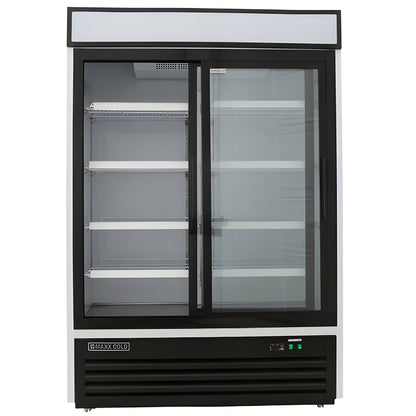Maxx Cold Double Glass Door Merchandiser Refrigerator, Sliding Door, 48 cu. ft., in White - MXM2-48RSHC