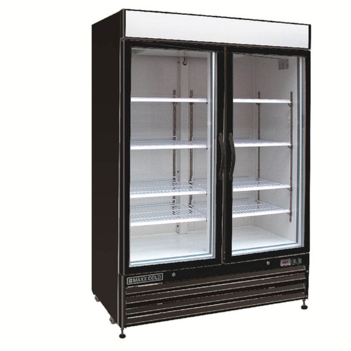 Maxx Cold Double Glass Door Merchandiser Refrigerator, Swing Door, 48 cu. ft., Energy Star, in Black - MXM2-48RBHC