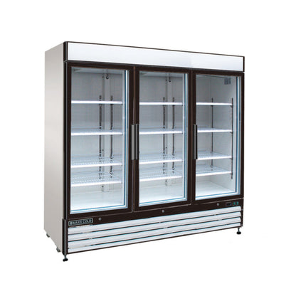 Maxx Cold Triple Glass Door Merchandiser Freezer, Free Standing, 72 cu. ft., in White - MXM3-72FHC