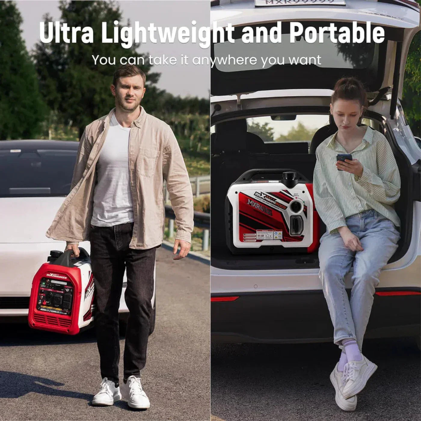 Maxpeedingrods Gas Inverter Generator 3200W/4000W Low THD Parallel RV Ready - MXR4000