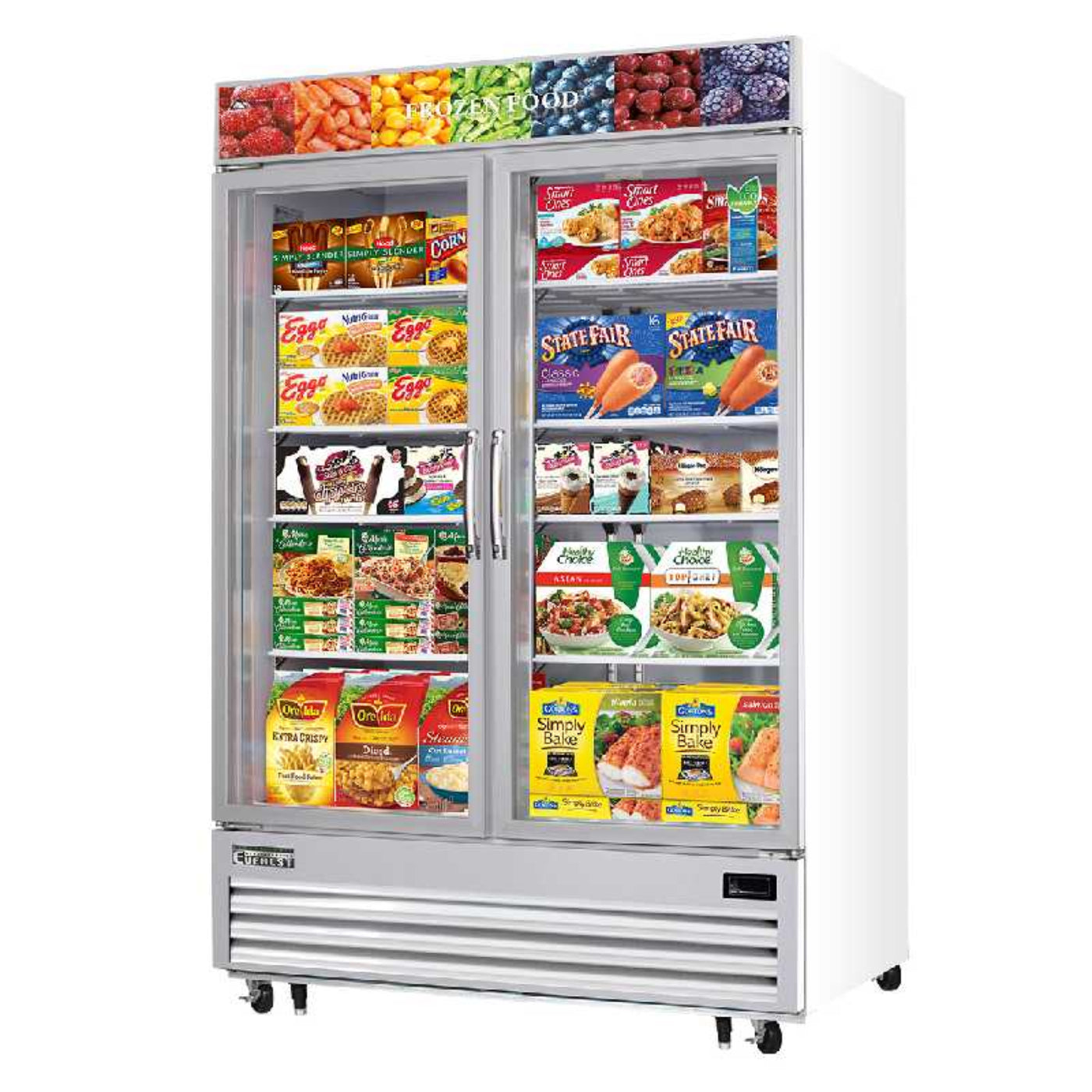 Everest Commercial 54" 2 Glass Door Merchandiser Freezer - EMGF48