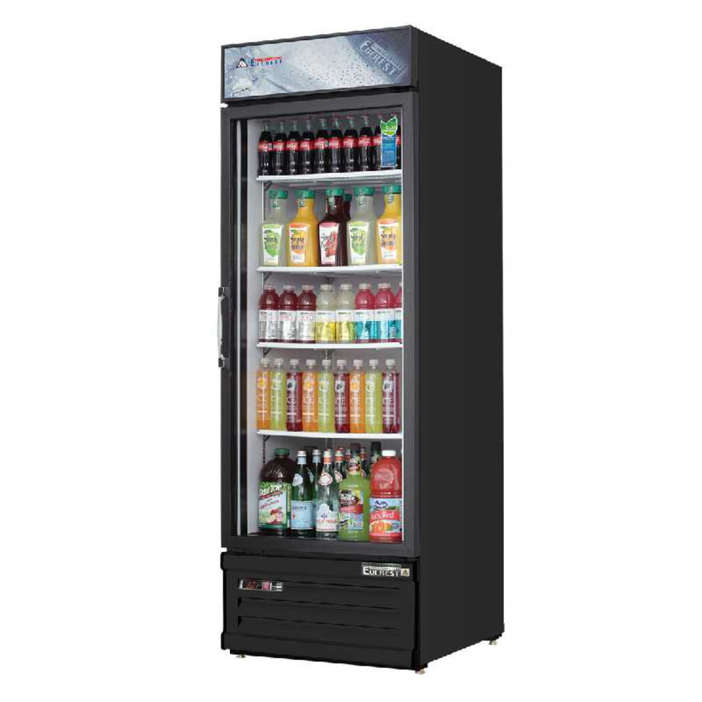 Everest Commercial 24" 1 Swing Glass Door Merchandiser Refrigerator 10 cu.ft. - EMGR10B