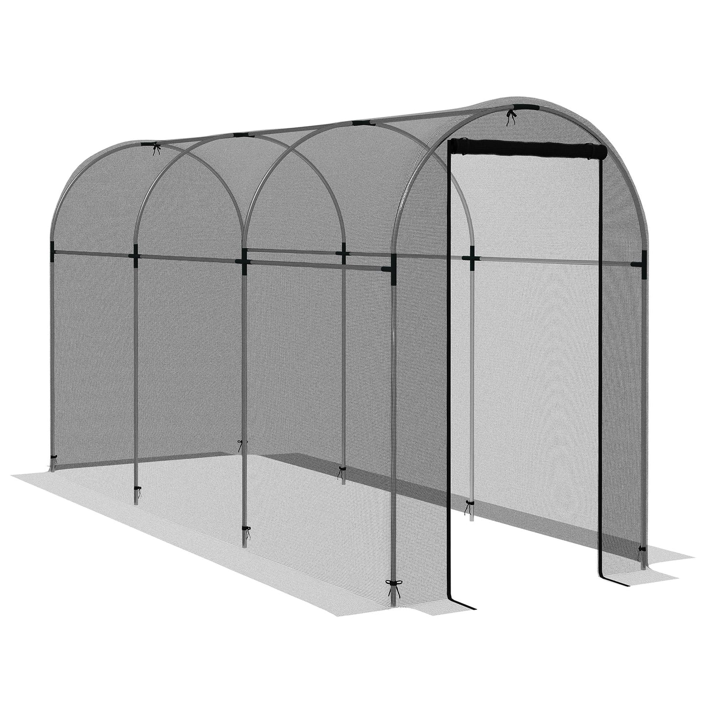 4' x 12' Crop Cage Plant Protection Tent with Zipper, Plant Outdoor Cage for Garden, Yard, Lawn, Black
