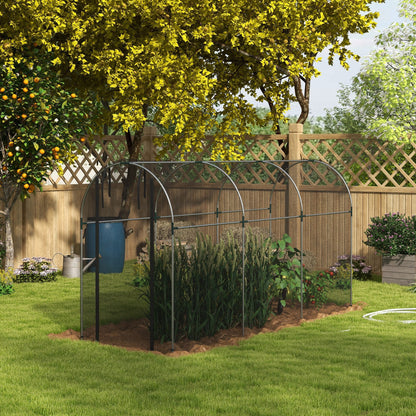 4' x 12' Crop Cage Plant Protection Tent with Zipper, Plant Outdoor Cage for Garden, Yard, Lawn, Black