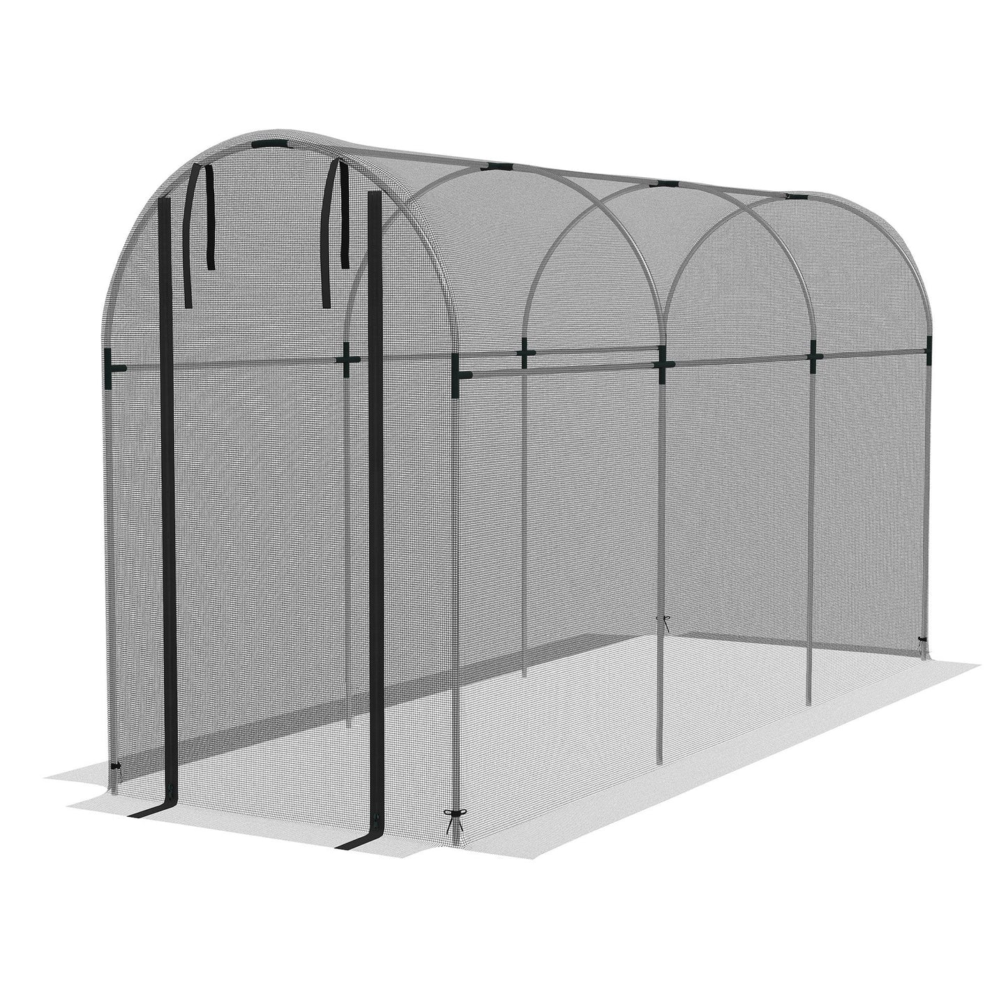 4' x 12' Crop Cage Plant Protection Tent with Zipper, Plant Outdoor Cage for Garden, Yard, Lawn, Black