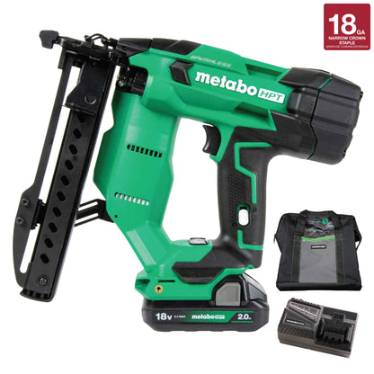 METABO HPT 18V MULTIVOLT™ Brushless 18-Gauge 1/4" Narrow Crown Stapler Kit - N1804DAM