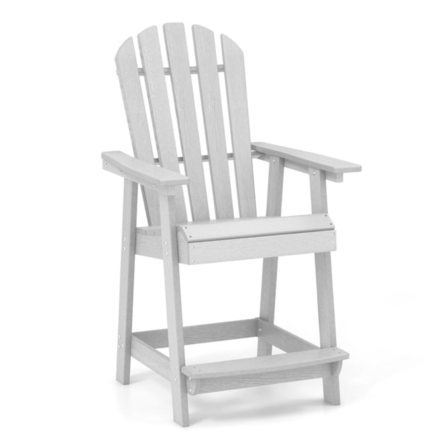 Tangkula Outdoor Bar Stool, HDPE Tall Adirondack Chair with Armrest & Footrest - NP11571GR