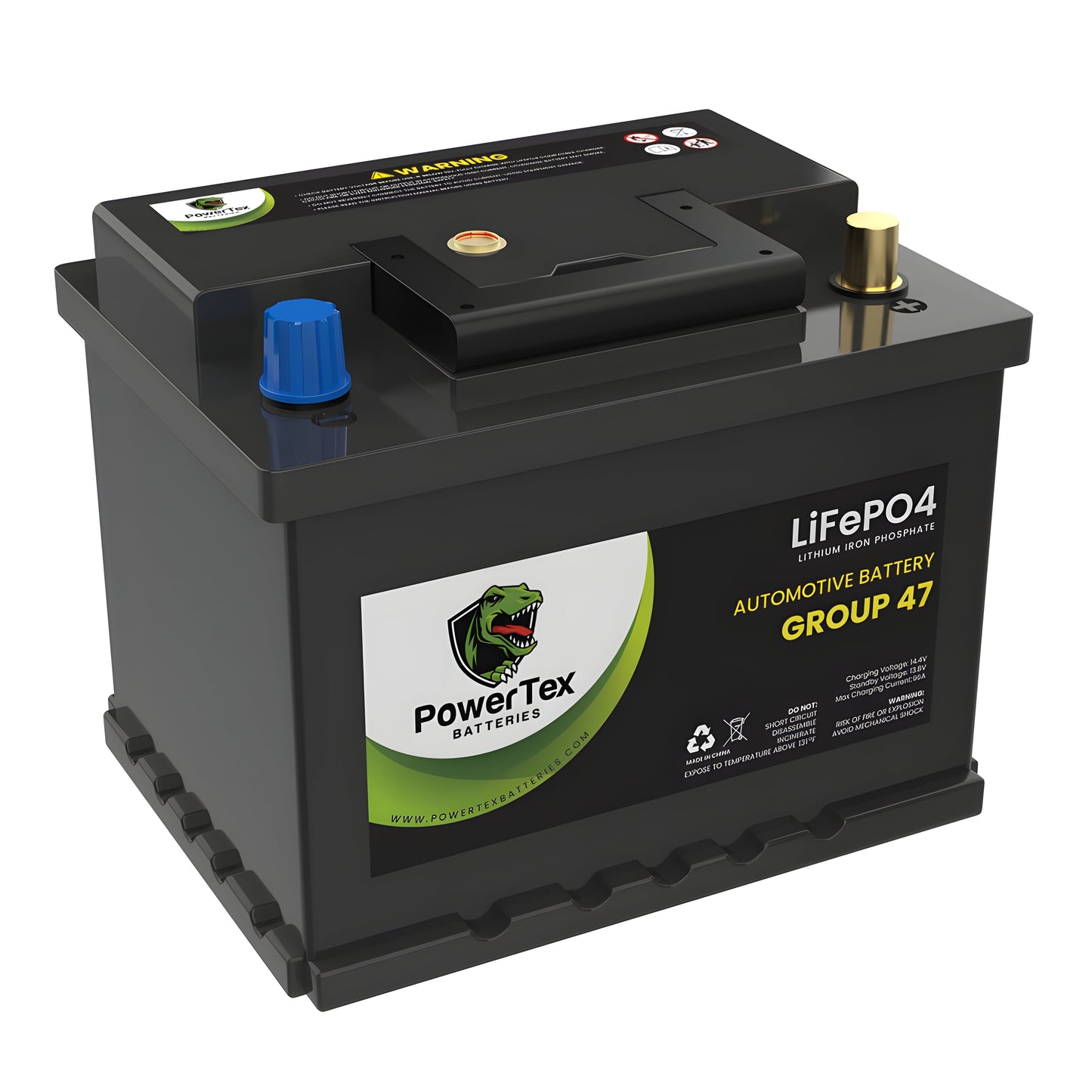 PowerTex2023 Toyota Venza L4 2.5LReplacement Car Battery BCI Group 47 Lithium LiFePO4 Automotive Powertex Battery - PTLG47-070