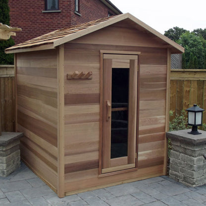 Dundalk LeisureCraft Clear Cedar Outdoor Cabin Sauna - DLCCCOCS5X6-8KW