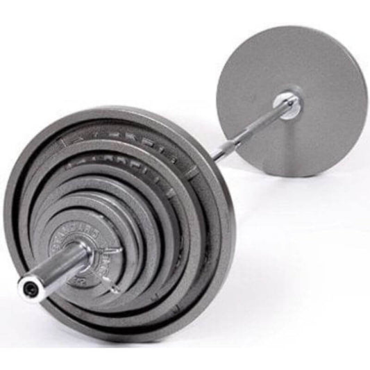 TROY USA by Troy OSS-300  Olympic 300lb Weight Set Gray Plates with Chrome Bar - OSS-300