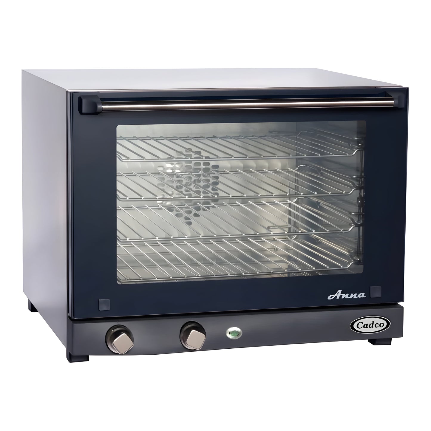 Cadco Anna OV-023 4-Shelf Half Size Medium-Duty Manual Countertop Convection Oven - 208-240V - OV-023