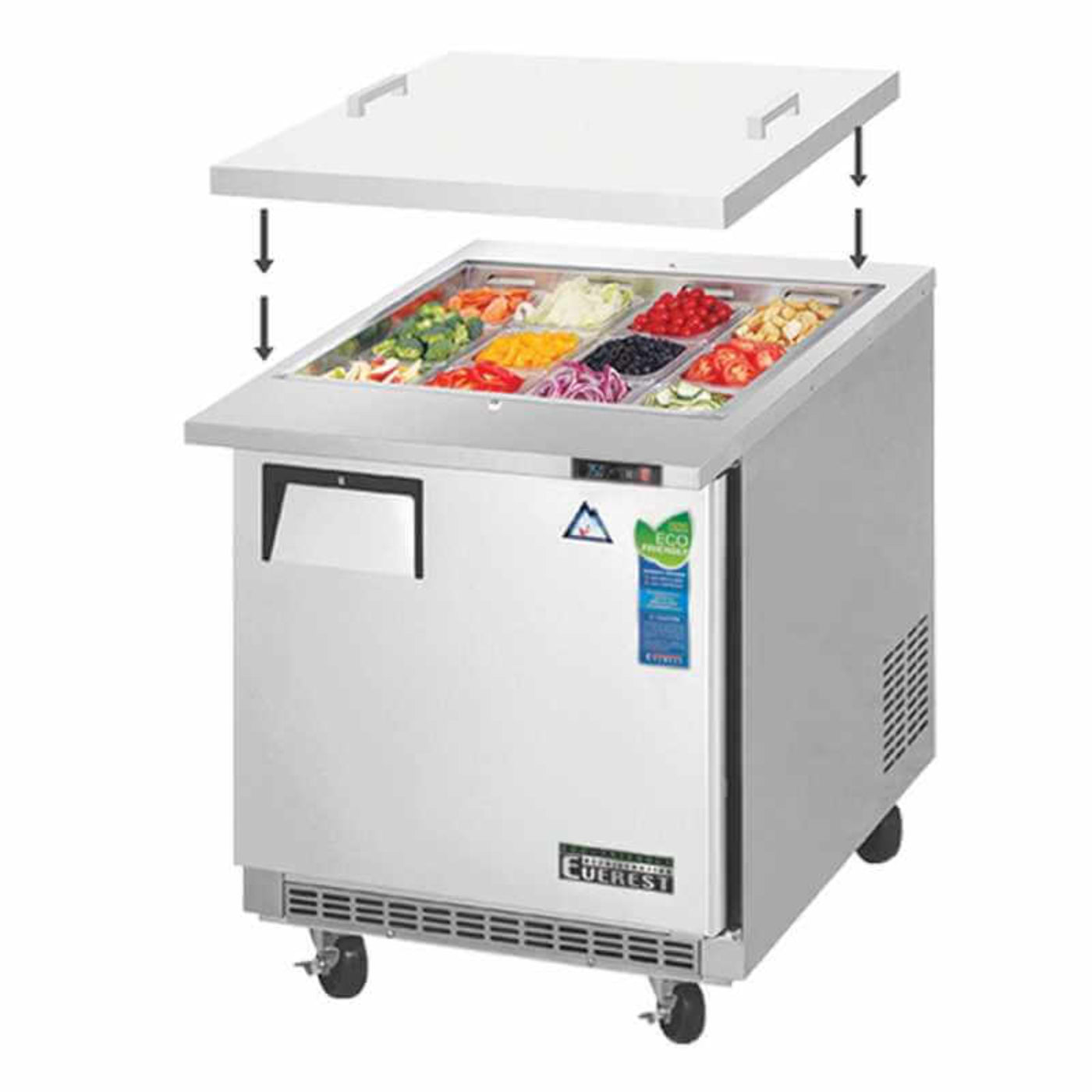 Everest  Commercial 27" 12 Pan Salad Sandwich Food Prep Table Refrigerator - EOTP1