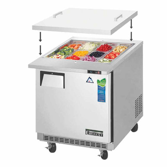 Everest  Commercial 27" 12 Pan Salad Sandwich Food Prep Table Refrigerator - EOTP1