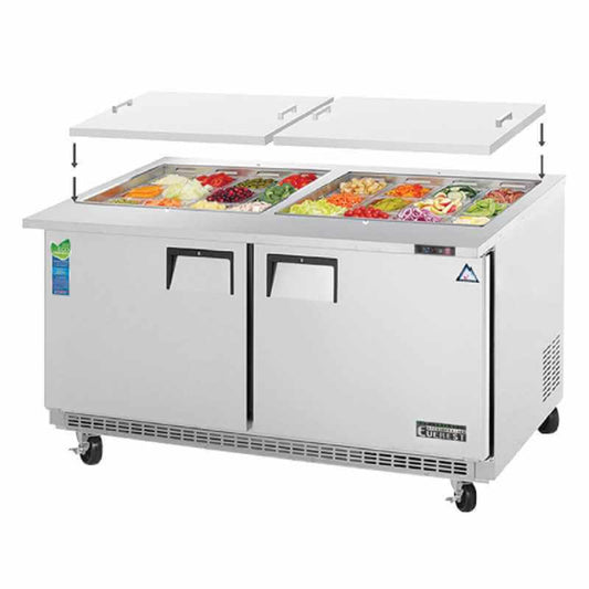 Everest Commercial 59" 24 Pan Salad Sandwich Food Prep Table Refrigerator Open Top - EOTPW2