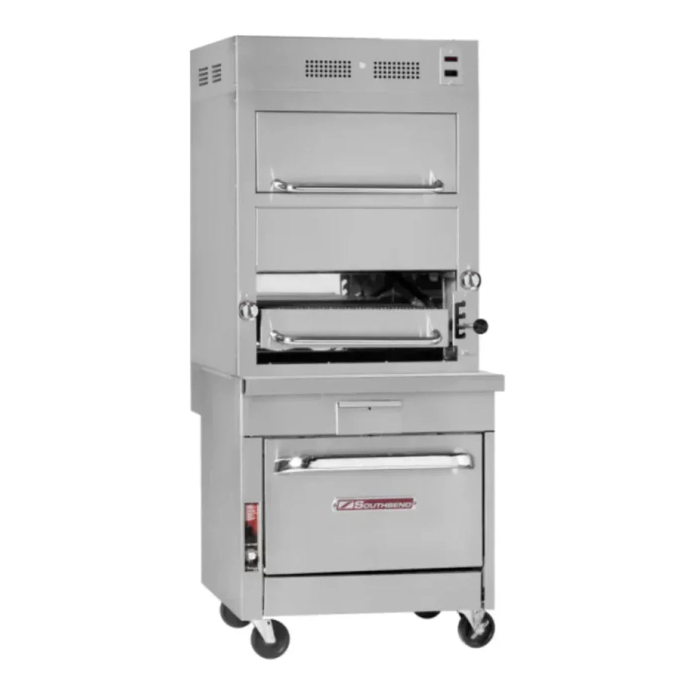 Southbend P32A-171 32” Match Infrared Broiler Gas Single Deck With Warming Oven And Convection Oven Base 149000 Total Btu - P32A-171