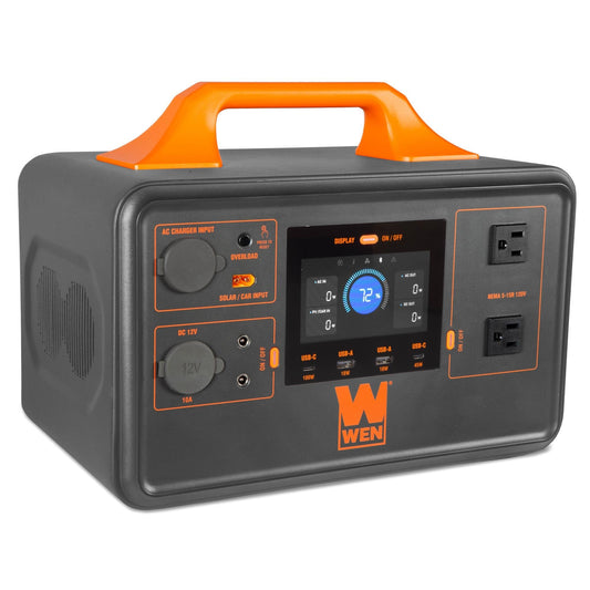 WEN PP1030i 1000-Watt 1030Wh Lithium-Ion Power Station and Battery-Powered Inverter Generator with Bidirectional Charging - PP1030i