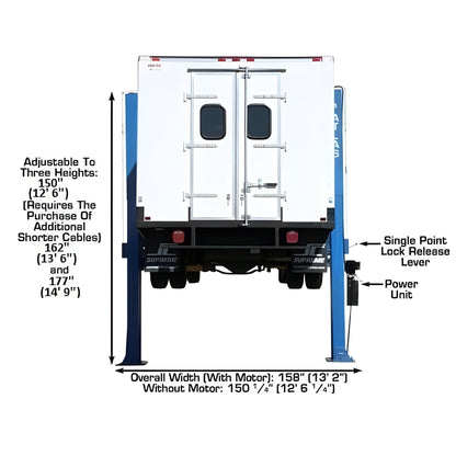 Atlas PV15PX 15,000 lb Overhead 2-Post Lift - ATEXH-PV15PX-FPD