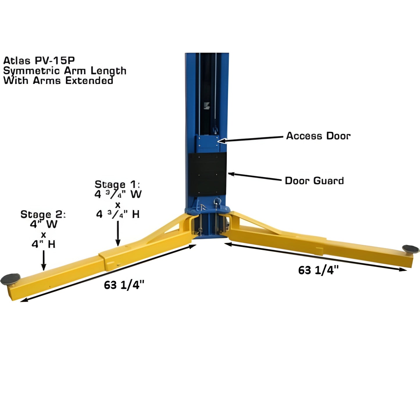 Atlas PV15PX 15,000 lb Overhead 2-Post Lift - ATEXH-PV15PX-FPD