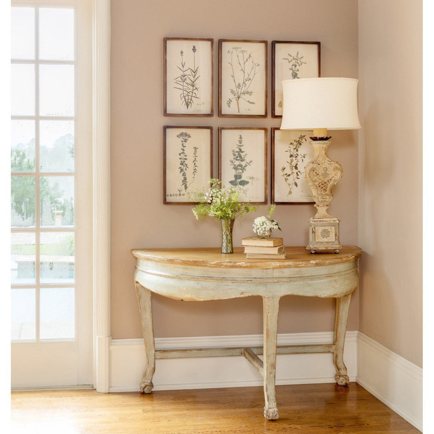 Park Hill Collection Country French Chinois Demi-Lune Accent Table -  EFT90475