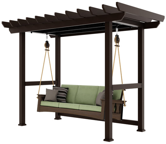 QW Amish Copper Pergola Frame w/ Optional Heritage Sofa Swing - 162P-HSAP-D/S