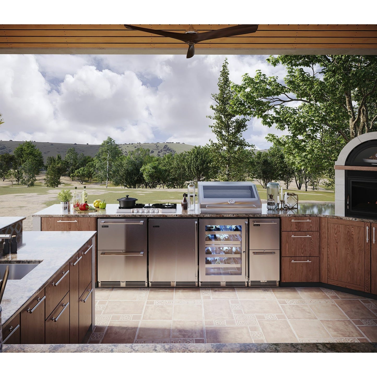 Perlick 24" Undercounter Outdoor Refrigerator Drawers with 5.2 cu. ft. Capacity, Panel Ready Door - HP24RO-4-6