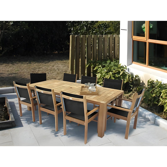 Royal Teak Collection Captiva Sling Stacking Chair-Black - CAPB