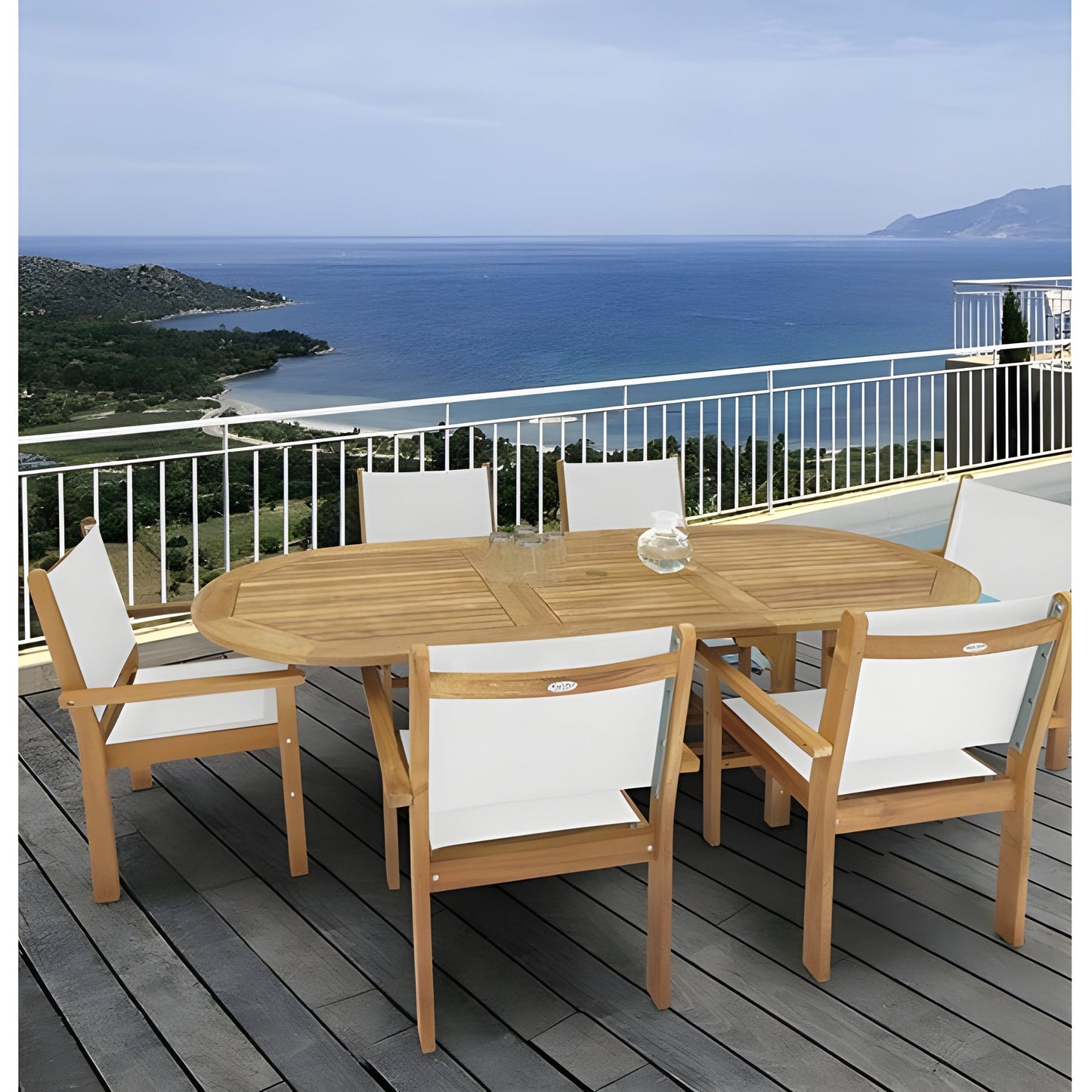 Royal Teak Collection Captiva Sling Stacking Chair-White - CAPW