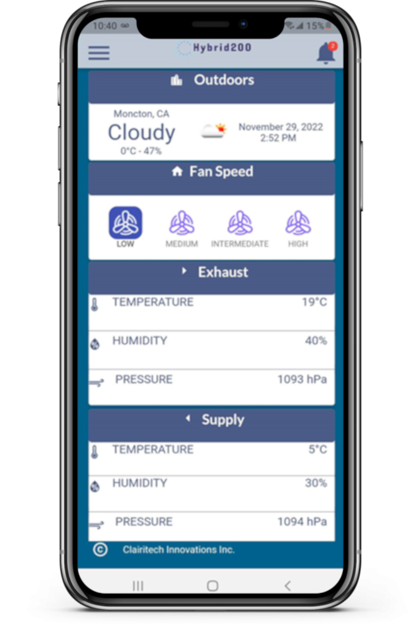HumiFresh® Hybrid 200 - Whole Home Ventilation and Energy Recovery System and Hybrid 200 App - H-200