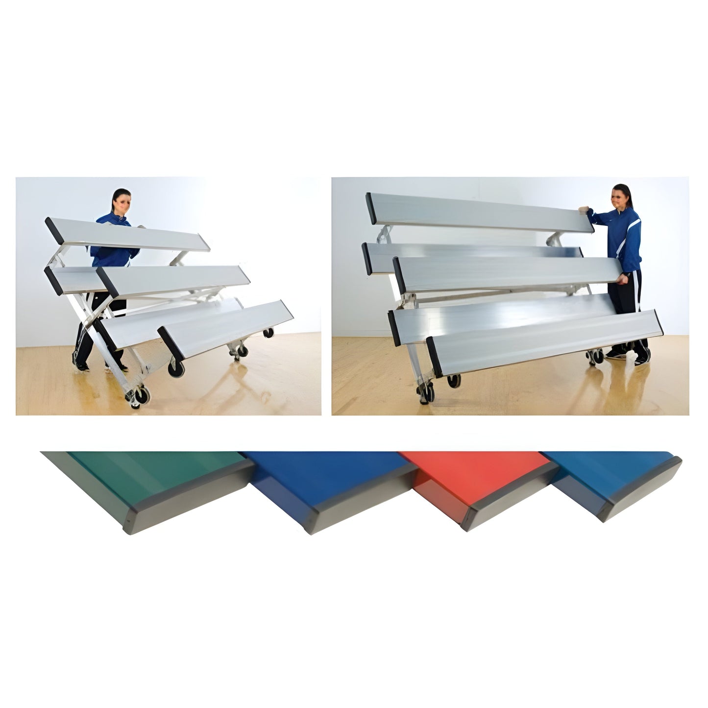 Bleachers Powder Coated Tip N' Roll Bleachers - TR0208C