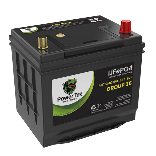 PowerTex 2006 Honda Accord Car Battery BCI Group 35 / Q85 Lithium LiFePO4 Automotive Battery - PTLG35-27