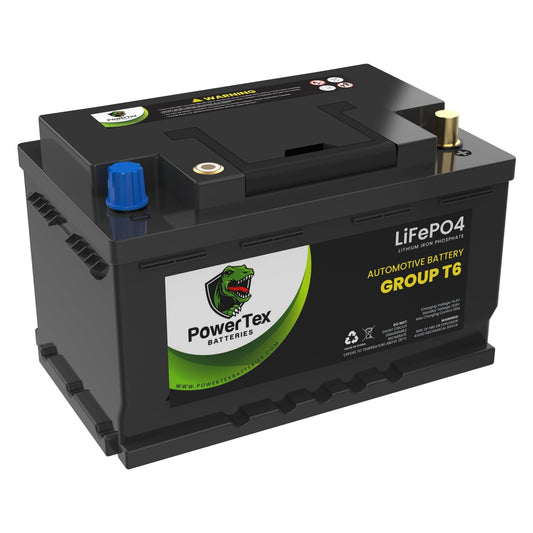 PowerTex Batteries BCI Group T6 / L2 Lithium LiFePO4 Automotive Battery - PTLGT6