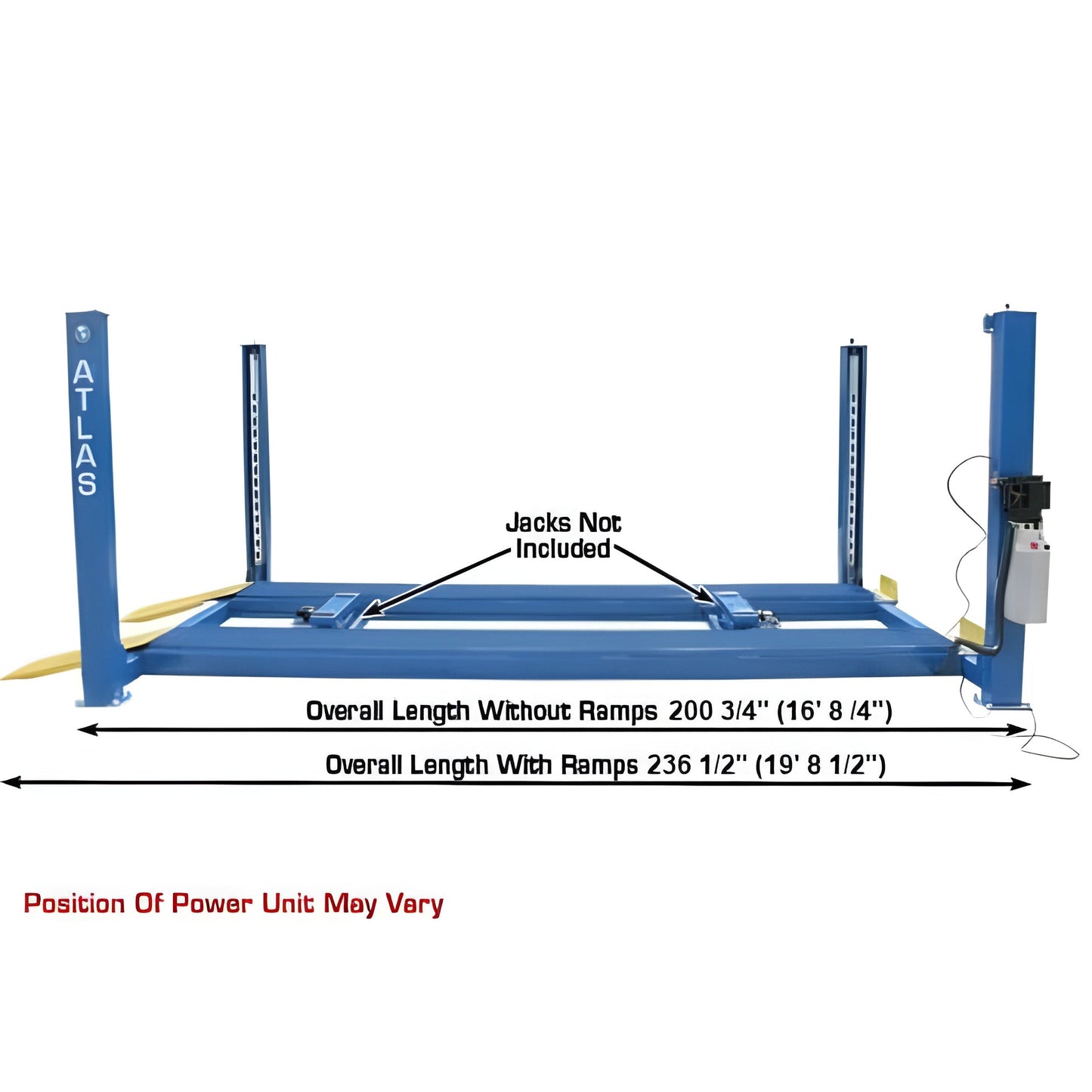 Atlas 412 12,000 lb 4-Post Lift + RJ6 Jacks Combo - ATEATTD-412-COMBO-FPD