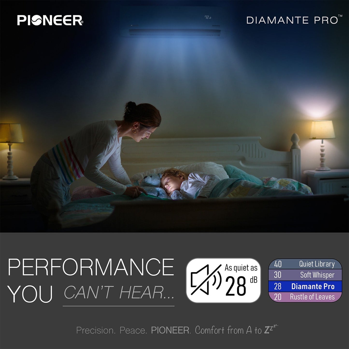 Pioneer Diamante Pro 36,000 BTU 19 SEER2 230V High-Wall Ductless Mini-Split Air Conditioner Inverter Heat Pump with 16 Ft. Kit - WYT036GLSI20RL