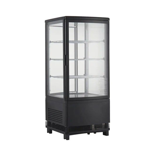 CAC China  Display Case Refrigerated 17x17x39"H Black Set - RFCS-39BK
