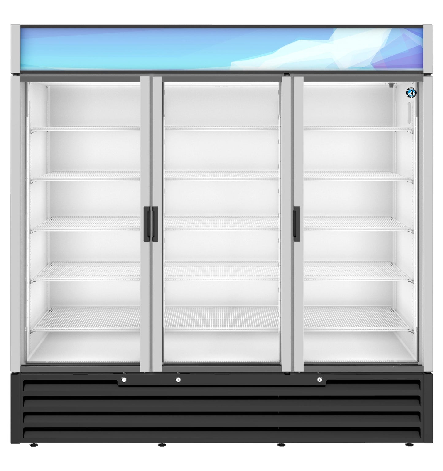 Hoshizaki 78" Wide Silver 3 Swing Door Merchandiser Refrigerator - RM-65-HC