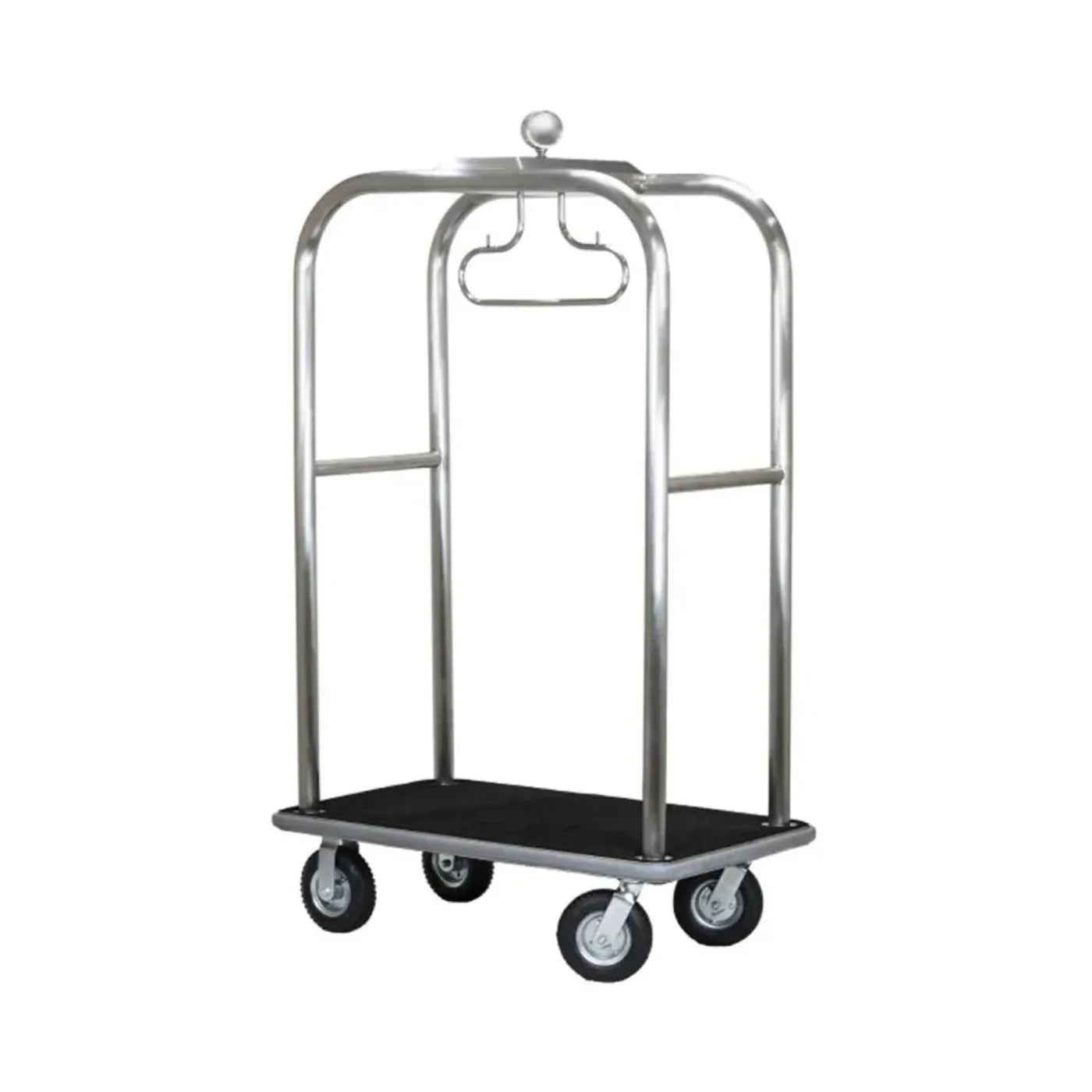 Hospitality 1 Source RTBOARDWALK-2A Boardwalk Series Bellman's Cart — Stainless Steel - 8" pneumatic wheels - RTBOARDWALK-2A