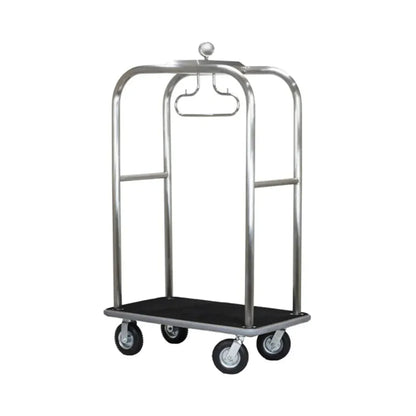 Hospitality 1 Source RTBOARDWALK-2A Boardwalk Series Bellman's Cart — Stainless Steel - 8" pneumatic wheels - RTBOARDWALK-2A