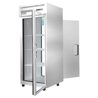 Everest Commercial 29" Reach-In 1 Glass 1 Solid Door Pass Thru Refrigerator 23 cu.ft. - ESPT-1G-1S