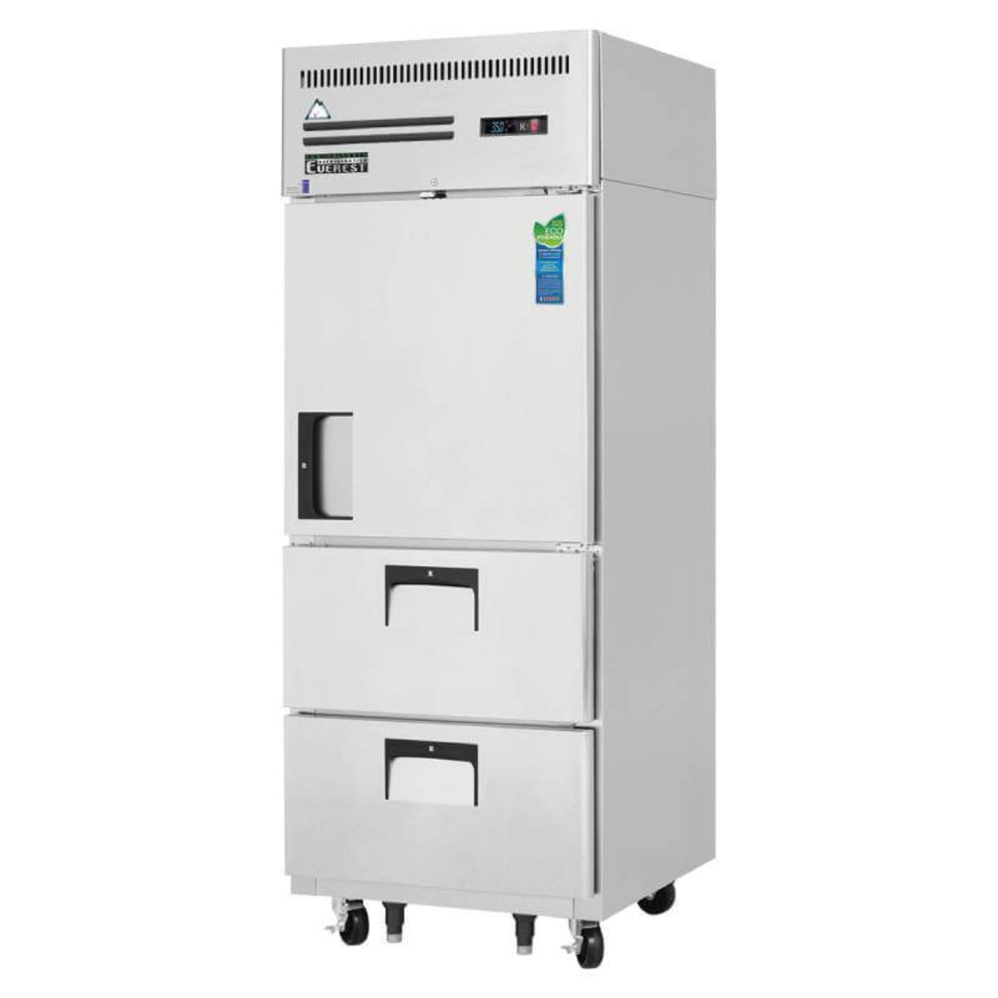 Everest Commercial 29" Solid Door Reach-In 1 door 2 Drawers Refrigerator 23 cu.ft. - ESR1D2