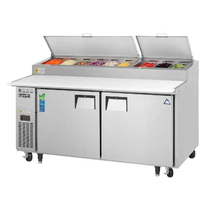 Everest Commercial 71" 9 Pan Pizza Prep Table Refrigerator with Four Drawers - EPPR2-D4