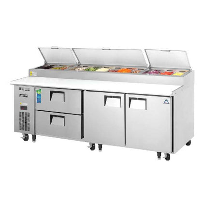 Everest Commercial 93" 12 Pan Pizza Prep Table with 2 Drawers - EPPR3-D2
