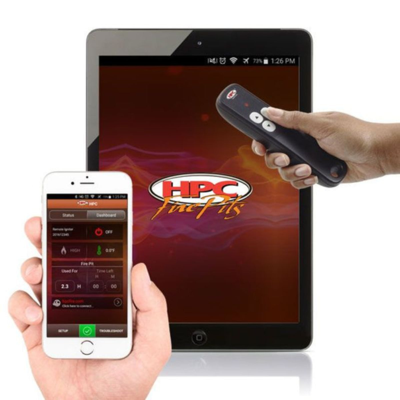 HPC Fire Aluminum Spun Gas Fire Bowl - STONE30MLFPK-LP