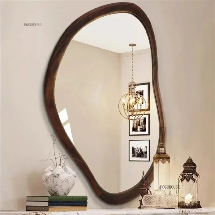 Retro Solid Wood Bathroom Mirror - Procure Décor