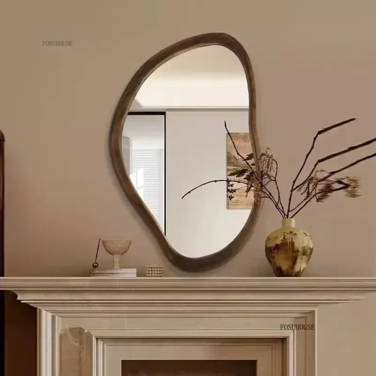 Retro Solid Wood Bathroom Mirror - Procure Décor