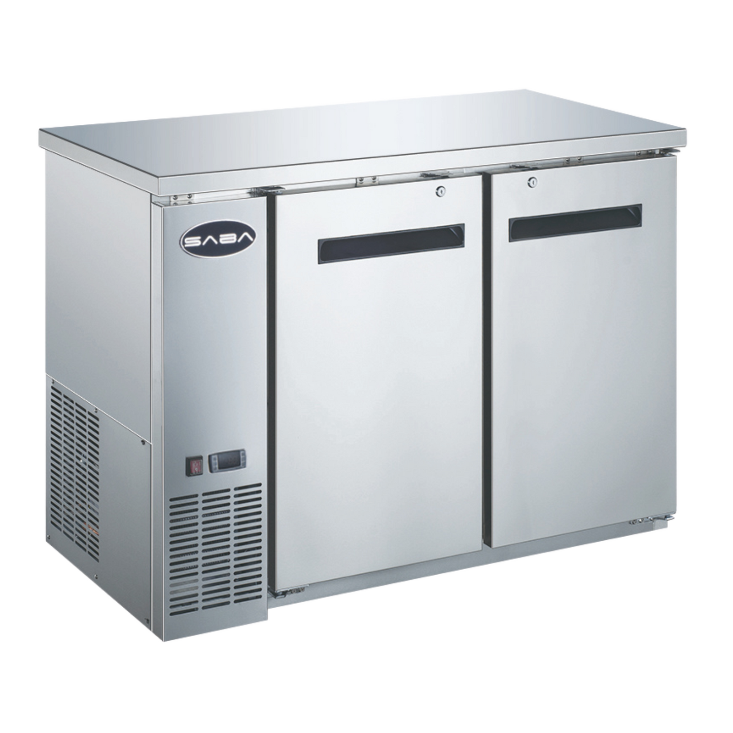 SABA  24" Depth 48" Two Door Commercial Back Bar Cooler (Stainless Steel) -  SBB-24-48SS