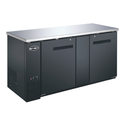 SABA  27" Depth 69" Two Door Commercial Back Bar Cooler (Black) - SBB-27-69B