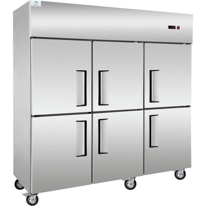 Chef AAA - SCD-660R 72" Commercial Reach-In Refrigerator with 6 Solid Half Doors - SCD-660R