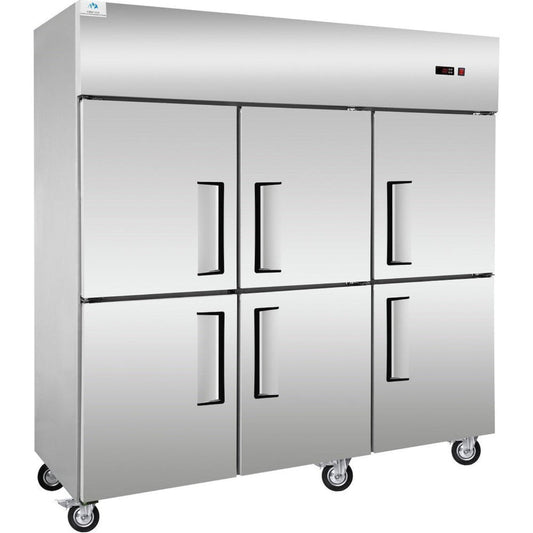 Chef AAA - SCD-660F 72" Commercial Reach-In Freezer with 6 Solid Half Doors - SCD-660F