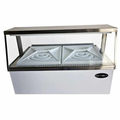 Saba - SDC-66, Commercial 66" Glass Door Ice Cream Dipping Chest Freezer Display - SDC-66